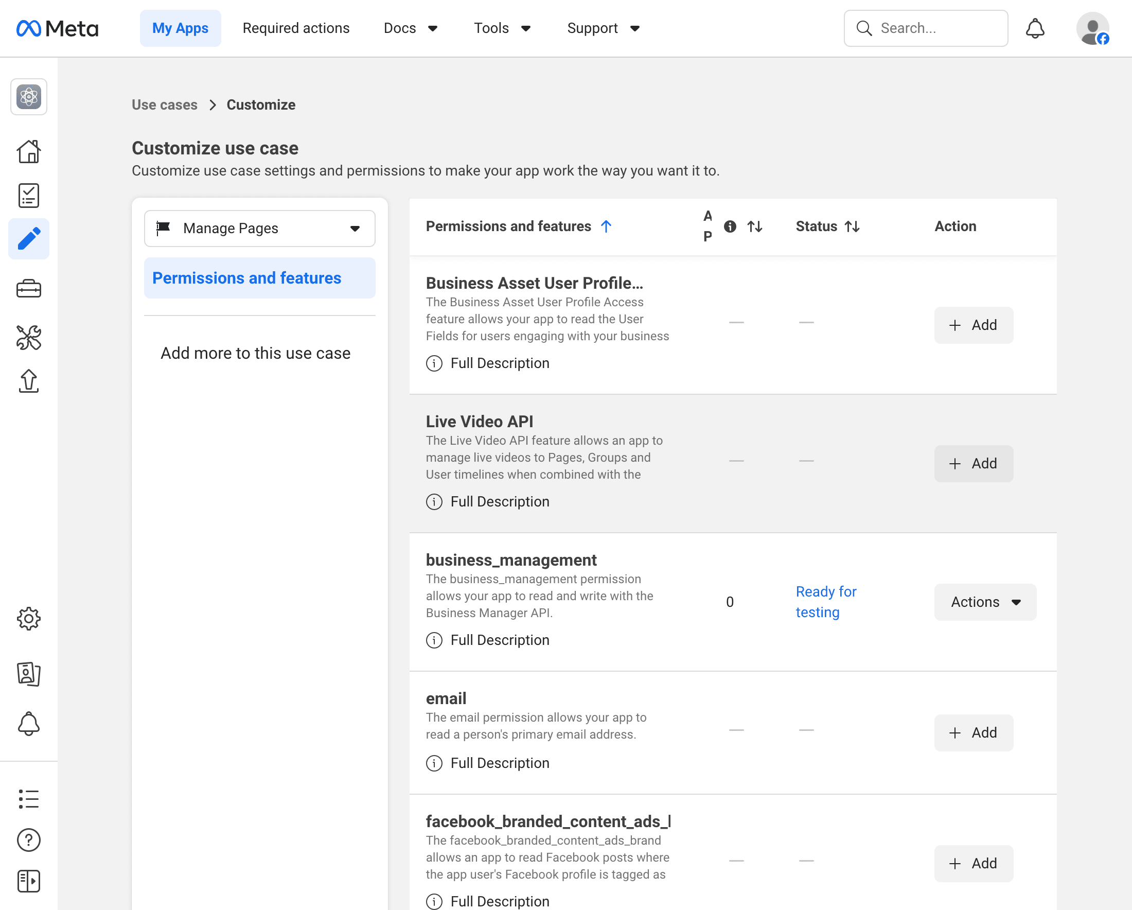 Permissions added state