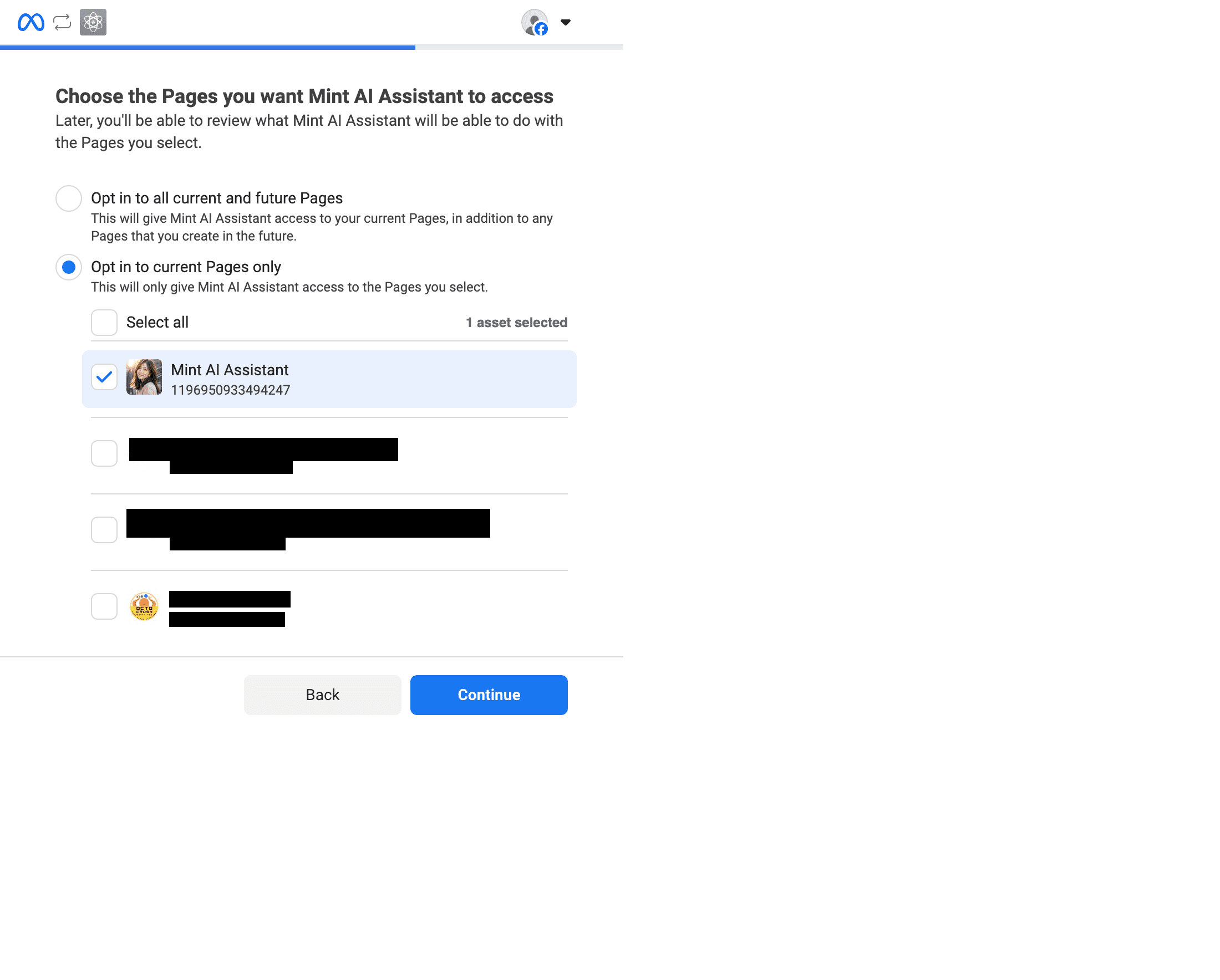 Pages selector